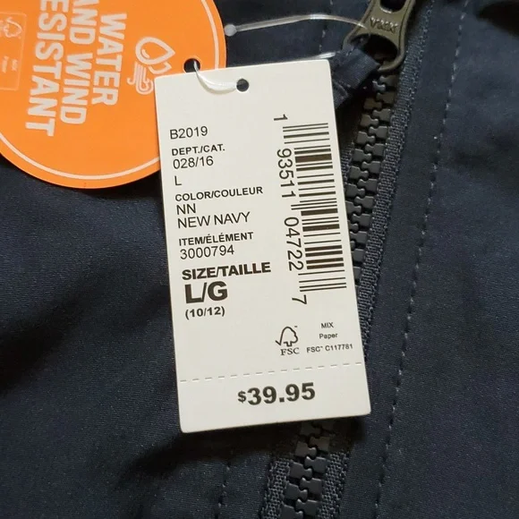 🆕️ THE CHILDREN'S PLACE NAVY BOYS HOODED JACKET 🧑 - Picture 7 of 9